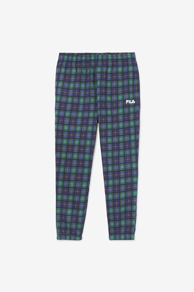 Fila Miesten Housut Dorm Plaid Jogger Laivastonsininen - BUFD-63954